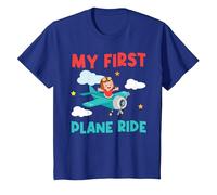 My First Plane Ride Airplane Toddler T-Shirt, Youth, Royal Blue, Medium