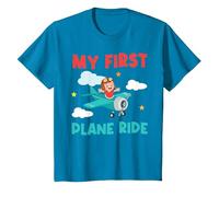 My First Plane Ride Airplane Toddler T-Shirt, Youth, Sapphire Blue, 2T