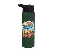 My First Plane Ride First Time Flying Adventure Airplane Kid Stainless Steel Insulated Water Bottle