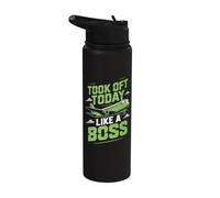 My First Plane Ride First Time Flying Adventure Airplane Kid Stainless Steel Insulated Water Bottle