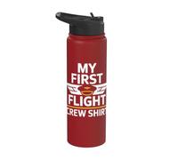 My First Plane Ride First Time Flying Adventure Airplane Kid Stainless Steel Insulated Water Bottle