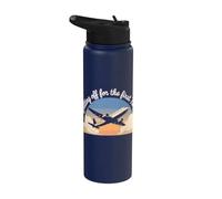 My First Plane Ride First Time Flying Adventure Airplane Kid Stainless Steel Insulated Water Bottle