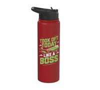 My First Plane Ride First Time Flying Adventure Airplane Kid Stainless Steel Insulated Water Bottle