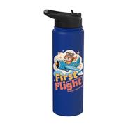 My First Plane Ride First Time Flying Adventure Airplane Kid Stainless Steel Insulated Water Bottle