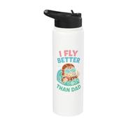 My First Plane Ride First Time Flying Adventure Airplane Kid Stainless Steel Insulated Water Bottle