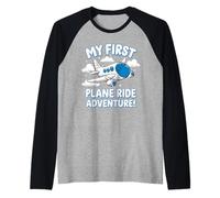 My First Plane Ride First Time Flying Adventure Raglan Baseball Tee