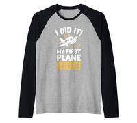 My First Plane Ride First Time Flying Adventure Raglan Baseball Tee