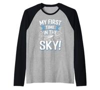 My First Plane Ride First Time Flying Adventure Raglan Baseball Tee