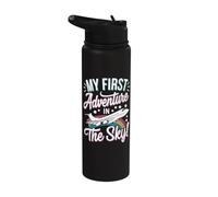 My First Plane Ride First Time Flying Adventure Stainless Steel Insulated Water Bottle