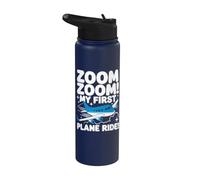 My First Plane Ride First Time Flying Adventure Stainless Steel Insulated Water Bottle