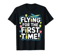 My First Plane Ride First Time Flying Adventure Value Graphic T-Shirt, Men, Black, S