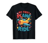My First Plane Ride Kids Toddler 1st Time Flying Airplane Value Graphic T-Shirt, Men, Black, M