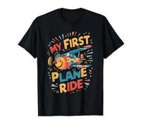 My First Plane Ride Kids Toddler 1st Time Flying Airplane Value Graphic T-Shirt, Men, Black, S