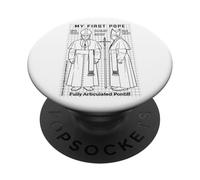 My First Pope Joke Action Figure Funny Holy Father Church PopSockets Adhesive PopGrip