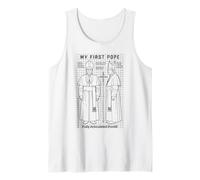 My First Pope Joke Action Figure Funny Holy Father Church Tank Top