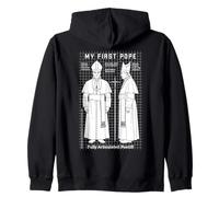 My First Pope Joke Action Figure Funny Holy Father Church Zip Hoodie