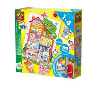 SES Creative 14476 My First Poster with Stickers - Creative Play Kit for Kids Aged 1+ - Large Poster with 100 Stickers to Decorate - Safe Materials - Fun Craft Activity