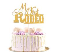 My First Rodeo Cake Topper - Western Cowboy 1st Birthday Party Cake Decorations, Baby Shower 1st Birthday Decorations