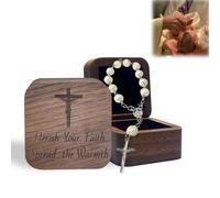 My First Rosary and Keepsake Box, White Catholic Rosary Baby Baptism Gifts for Girl or Boy, First Holy Communion Gifts for Kids, Rosary Box Kids Baptism Gifts, Personalized Baby Christening Gifts
