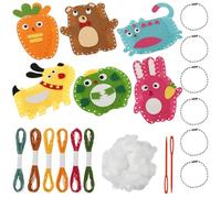 My First Sewing Kit for Kids Age 5 6 7 8 9 Cute Animal Felt Sewing Craft Kit Fun Sewing DIY Craft Ornaments Kids Educational Sewing Toys for Beginner Children Learn to Sew