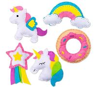 My First Sewing Kit for Kids Age 5 6 7 8 9 Cute Animal Felt Sewing Craft Kit Fun Sewing DIY Craft Ornaments Kids Educational Sewing Toys for Beginner Children (D)