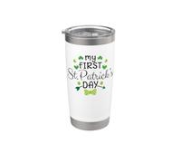 My First St. Patricks Day Irish Clover Green Stainless Steel Insulated Tumbler