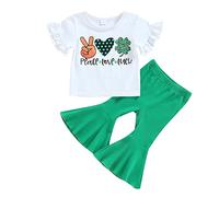 My First St. Patricks Day Newborn Baby Clothes Sets Lucky Green Shamrock Romper Long Sleeve Clover Trouser Hats Baby Saint Patrick's Day Outfit Irish Clothing Set for Photo Party Paddy's Day