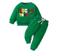 My First St. Patricks Day Newborn Baby Clothes Sets Lucky Green Shamrock Romper Long Sleeve Clover Trouser Hats Baby Saint Patrick's Day Outfit Irish Clothing Set for Photo Party Paddy's Day