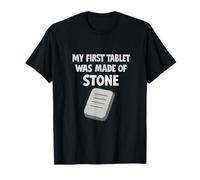 My First Tablet Was Made Of Stone Funny Caveman Graphic T-Shirt