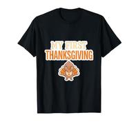 My First Thanksgiving Cute Turkey Kawaii Cartoon Kids Style T-Shirt