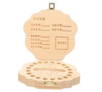 My First Tooth Box Wooden Deciduous Teeth Box for Kids Keepsake | Beige, Lovely Dragon Pattern, Storing Baby Teeth and Foetal Hair, Children Keepsake Storage