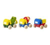 My First Trucks - Wooden Toy Cars, Construction Vehicles - Wooden Toys 1 Year Old and Toddler Toys - Fun Educational Small World Toys, Early Development & Activity Toys by Orange Tree Toys