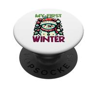 My First Winter Cute Snowman Winter Xmas Christmas PopSockets Adhesive PopGrip