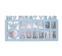 My First Year Baby Photo Frame Baby Picture Frames Album Babies Hand and Footprint Kit Keepsake Frame 1-12 Months Collage Babies Photo Frames Multi Picture Display Kit Gift for New Mums and Dads