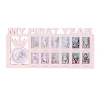 My First Year Baby Photo Frame Baby Picture Frames Album Baby Hand and Footprint Kit Keepsake Frame 1-12 Months Multi Picture Display Kit Gift for New Mums and Dads