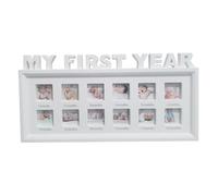 My First Year Photo Board, PVC 12 Month Baby First Year Photo Frame, 8x16.5 Inch Newborn Baby Desktop Picture Frame Infant Ornaments for Boy Girl Gift.