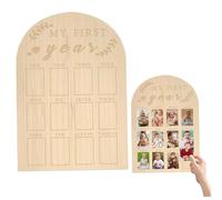 My First Year Photo Board, Wood 12 Month Baby First Year Photo Frame, 12x17 Inch Arch Door My Picture Frame for Boy Girl, Decor