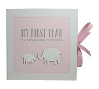 Petit Cheri Baby Record Book - My First Year (Pink)