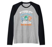My Fishing Spot is None Ya Business Raglan Baseball Tee