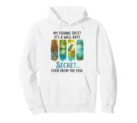 My Fishing Spot Well Kept Secret Kingfisher Angler Pullover Hoodie