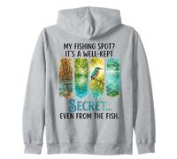 My Fishing Spot Well Kept Secret Kingfisher Angler Zip Hoodie