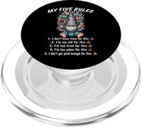 My Five Rules Funny Gnome Humor Sarcastic Relatable PopSockets PopGrip for MagSafe