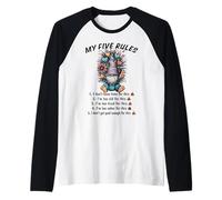 My Five Rules Funny Gnome Humor Sarcastic Relatable Raglan Baseball Tee