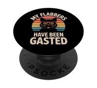 My Flabbers Have Been Gasted Cat Funny Black Cat Retro PopSockets Adhesive PopGrip