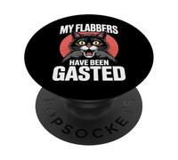 My Flabbers Have Been Gasted - Funny Shocked Black Cat Meme PopSockets Adhesive PopGrip