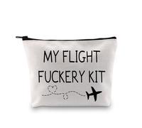 My Flight Fuckery Kit Flight Attendant Makeup Bag Pilot Airplane Flight Crew Stewardess Cosmetic Bag (Flight FUCKERY KIT 3UK)