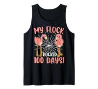 My Flock Rocked 100 Days Flamingo Teacher Funny School Tank Top
