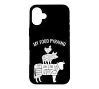 My Food Pyramid Funny Carnivore Cow Pig Chicken Case for iPhone 16 Plus