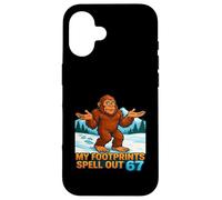 My Footprints Spell Out 67 Sasquatch Bigfoot Meme Case for iPhone 16