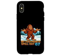 My Footprints Spell Out 67 Sasquatch Bigfoot Meme Case for iPhone X/XS